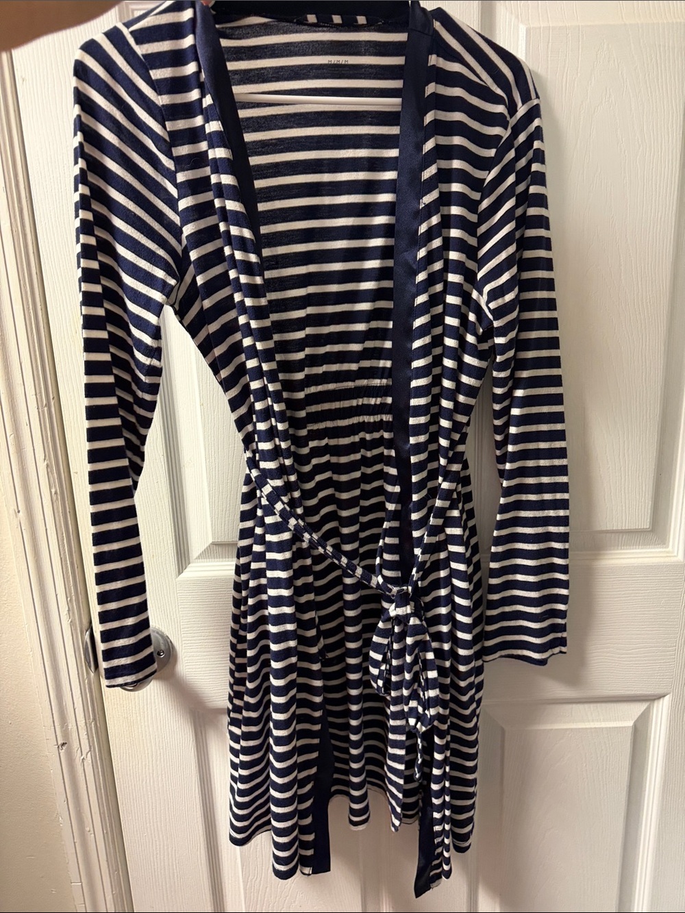 Motherhood Maternity Navy and White Striped Maternity Cardigan